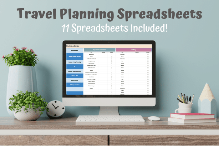 Travel Planning Spreadsheets