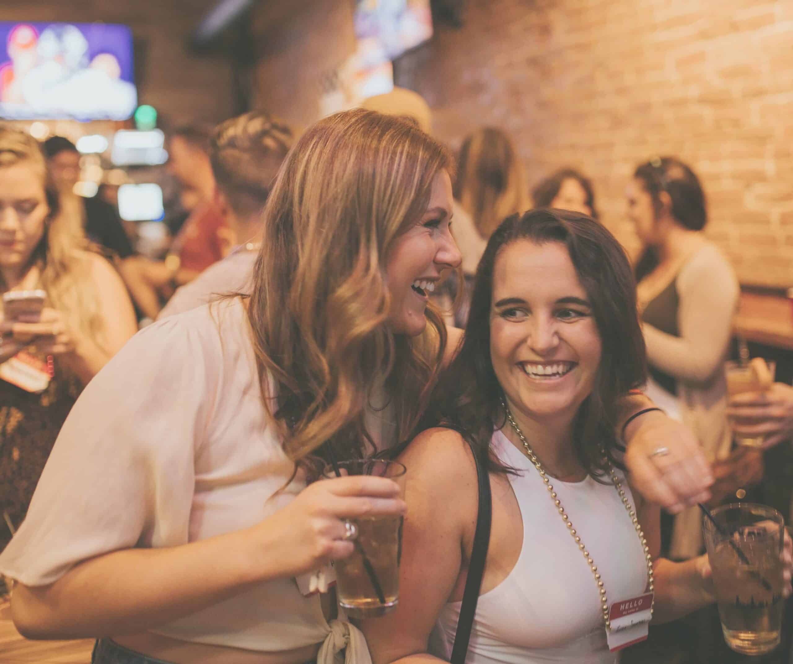 two girls talking together