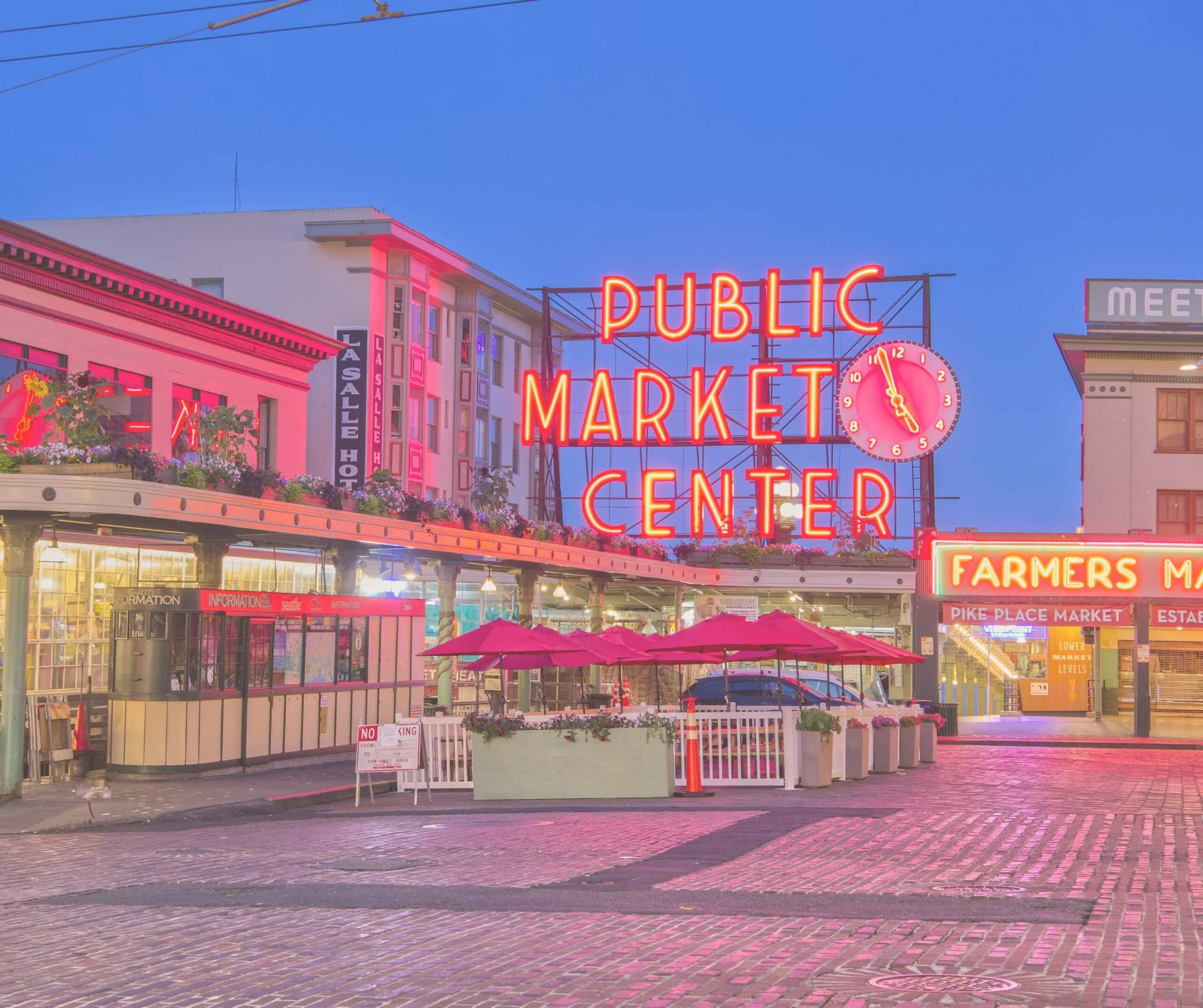 pike place market at night